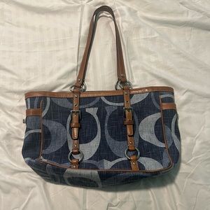 Vintage denim Coach shoulder bag.